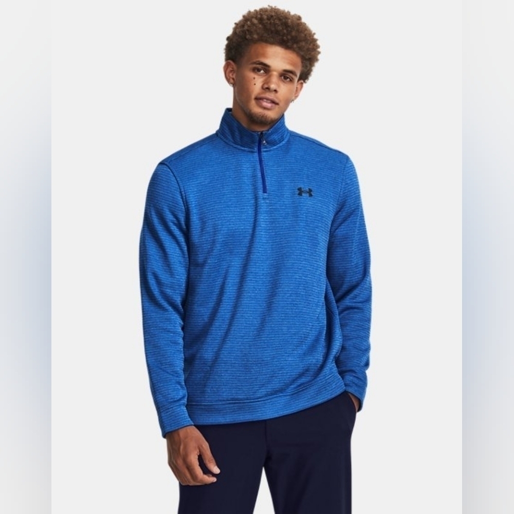 Under Armour Pullover Mens M Royal Blue UA Storm Sweater Fleece Quarter Zip
